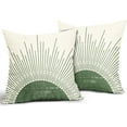 thumbnail image 3 of Green Boho Sun Pillow Covers 18x18 Set of 2 Bohemian Design Sunrise Sunset Abstract Sunshine Print Decorative Throw Pillows Outdoor Pillowcase Linen Farmhouse Cushion Case Decor for Couch Sofa Bed, 3 of 6