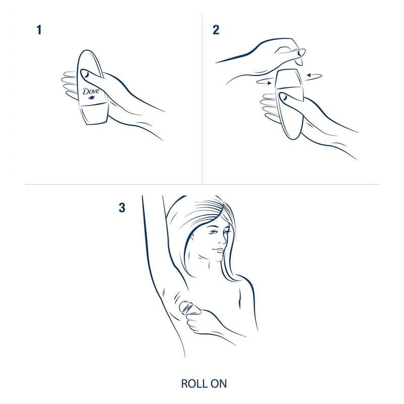 Dove Roll On Original Antiperspirant Deodorant 40ml Alcholol Free Travel Bulk 24