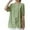 Green, variant on Women's Button-Front Drape Blouse: Drawstring Waist Round Neck Top with Lightweight Summer Fabric & Casual Style Green Free Size