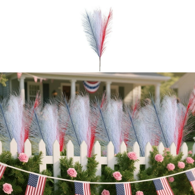Independence Day Decorations Fourth Of July Party Decorations Magenta White Blue Simulated FeatherS Decorations