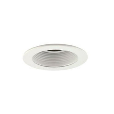 3 in. Aperture Low Voltage Adjustable Step Baffle Trim, White Baffle, White Trim