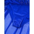 thumbnail image 6 of Aislor 2Pcs Womens Sequin Tassels Belly Dance Costume Halter Crop Top with Mesh Long Skirts Set Blue L, 6 of 7