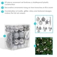 thumbnail image 2 of Sunnydaze Deck the Halls Silver Plastic Christmas Ornament Balls, 59 Count, 2 of 10