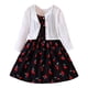 thumbnail image 1 of Gibobby Conjunto de pantalón para bebé Conjunto de dos piezas de vestido con estampado de cerezas para Niñass pequeñas, cárdigan de Color sólido de manga larga(Negro, 6-7 Años ), 1 of 5