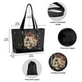 thumbnail image 2 of FORMRS Canvas Laptop Tote Bag for Women with 15.6" Computer Compartments Shoulder Handbag, Skeleton with Flowers Pattern, 2 of 7