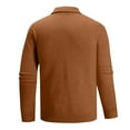 thumbnail image 6 of Men's Cotton Knit Polo Sweater Fall Winter Casual Long Sleeve Heavyweight Collared Thermal Pullover Jumper Tops (M, Brown), 6 of 6