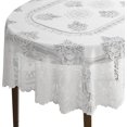 thumbnail image 4 of Newbridge Allison Victorian Heirloom Lace Fabric Tablecloth, Vintage Scalloped Polyester Lace Tablecloth, 60 Inch x 102 Inch Oval, White, 4 of 6