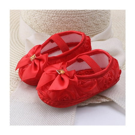 

WenaZao Infants Soft Sole Princess Shoes Satin Non-Slip Prewalker Sandals