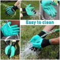 thumbnail image 5 of Guantes de jardín con garras - Guantes de jardín impermeables y transpirables para cavar, plantar, desmalezar, sembrar, proteger uñas y dedos, los mejores regalos de jardinería para mujeres y hombres (verde) -Verde- oso de fresa Electrónica, 5 of 5