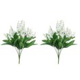 thumbnail image 2 of Naiovety Plantas de flores artificiales, artificiales del valle blanco, ramo de novia pictum de plástico falso para boda en casa blanco Decoración del hogar blanco 1, 2 of 6