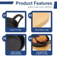 thumbnail image 3 of 4 Sets Mini Cast Iron Skillet, 6.3 Inch Small Cast Iron Skillets with Wooden Base, Round Mini Pan Fajita Plate Iron Pan Pot, Heavy Duty Cast-iron Cookware for Baking, Frying, Cooking, Serving & More, 3 of 8