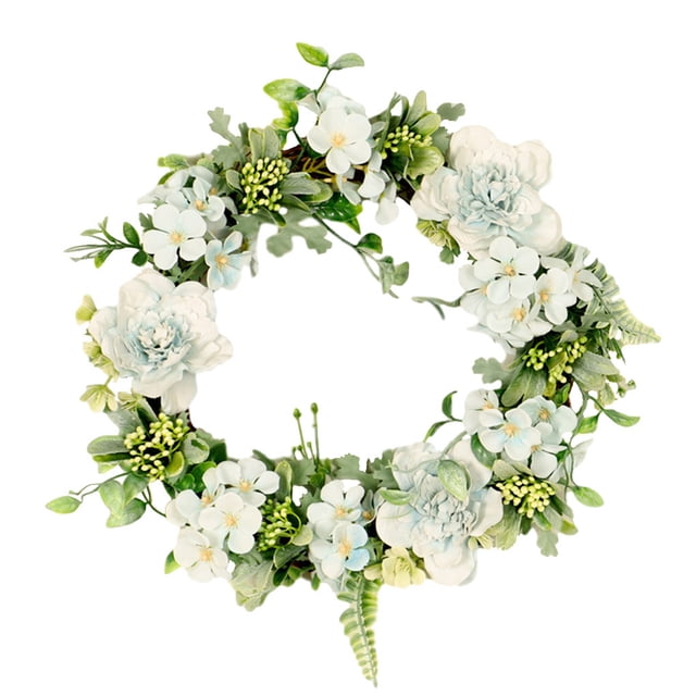 Puerta artificial Guirnalda de flores Simulación Decoración floral Banquete de boda Guirnalda de flores falsas Adorno para el hogar, Azul, 40cm Eigraketly HA9088-05B