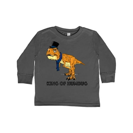 

Inktastic King of Humbug Orange Tyrannosaurus Rex in Top Hat and Scarf Gift Toddler Boy or Toddler Girl Long Sleeve T-Shirt