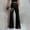 Black, variant on Women's Plus Linen Pants Women Summer Boho Floral Pants Black Pants for Women Dressy Plus Size Women's Casual Solid Color Split Hem High Waist Pants Wide Leg Bottoms