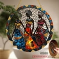 thumbnail image 2 of 2D Flat, 1pc African Women Sun Catcher Circular Acrylic Sign with Stained Effect, Vibrant Bohemian Cultural Artwork for Home Decor, Kwanzaa Wedding Party Window Hanging Decorations.8x8inch, 2 of 7