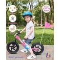 thumbnail image 2 of KRIDDO Pro Toddler Balance Bike for 2+ Year Old, 12 Inch Push Bicycle w Hand Brake & Kickstand, Gift Bike for 2-5 Boys Girls, Pink, 2 of 5