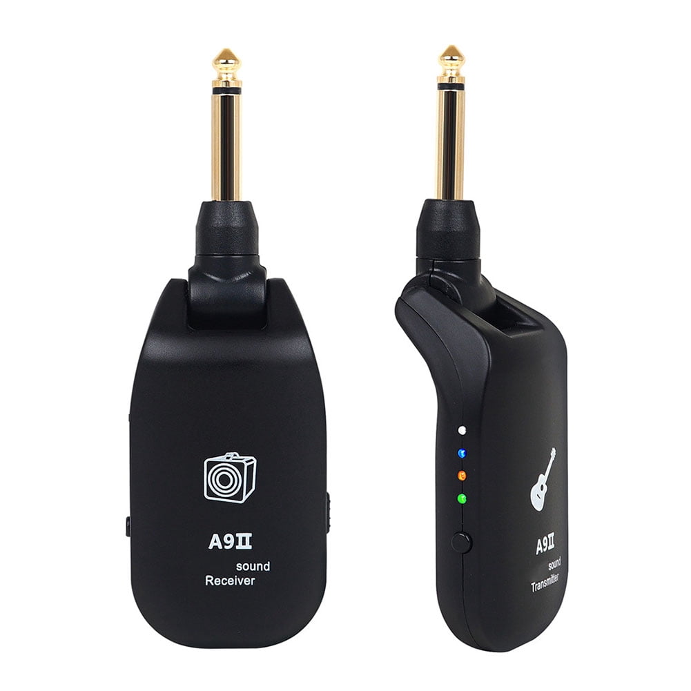 RIWPKFH Wireless Guitar System Transmitter Universal Plug 11x4.5x1.5cm 20Hz-20kHz 6.35mm ABS Bass Black Electric Guitar