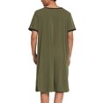 thumbnail image 5 of Ekouaer Mens Nightshirt Short Sleeve Henley Sleep Shirt Solid Nightgown Comfyon Nightwear, 5 of 6