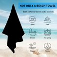 thumbnail image 4 of GZHJMY Beach Towel for Women Girls, Black Solid Color Bath Towel, Oversized Lightweight Sport Towel, 31x51 Inch, 4 of 7