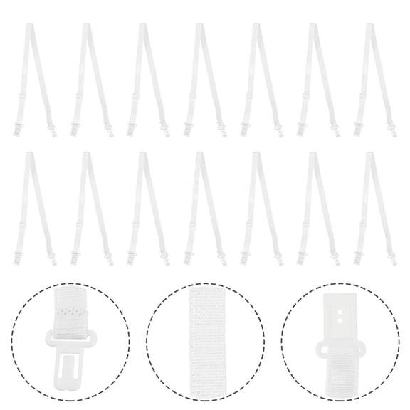 Beaupretty 20Pcs Elastic Bow Tie Strap White Adjustable Extension Band for Shirts Sweaters and Coats