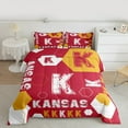 thumbnail image 3 of Manfei Letter K Monogrammed Full Size Comforter Sets,Kansas Sport City Bedding Comforter Set,Red White Orange Bedding Sets For Boys Kids,Microfiber Room Decorative Reversible,3pcs, 3 of 9