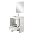 thumbnail image 3 of Lafarre 24 in W White Vanity, Cultured Marble Top, Rose Gold Faucet Set & 18 in Mirror, 3 of 6