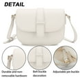 thumbnail image 3 of Crossbody Bag for Women Shoulder Bag Leather Bag Small Lightweight Crossbody Purses for Women Saddle Vintage Vegan Leather Shoulder Handbags - white, 3 of 7