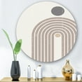 thumbnail image 1 of Designart - Abstract Rainbow Sun and Moon In Earth Tones I - Modern Metal Circle Wall Art, 1 of 5