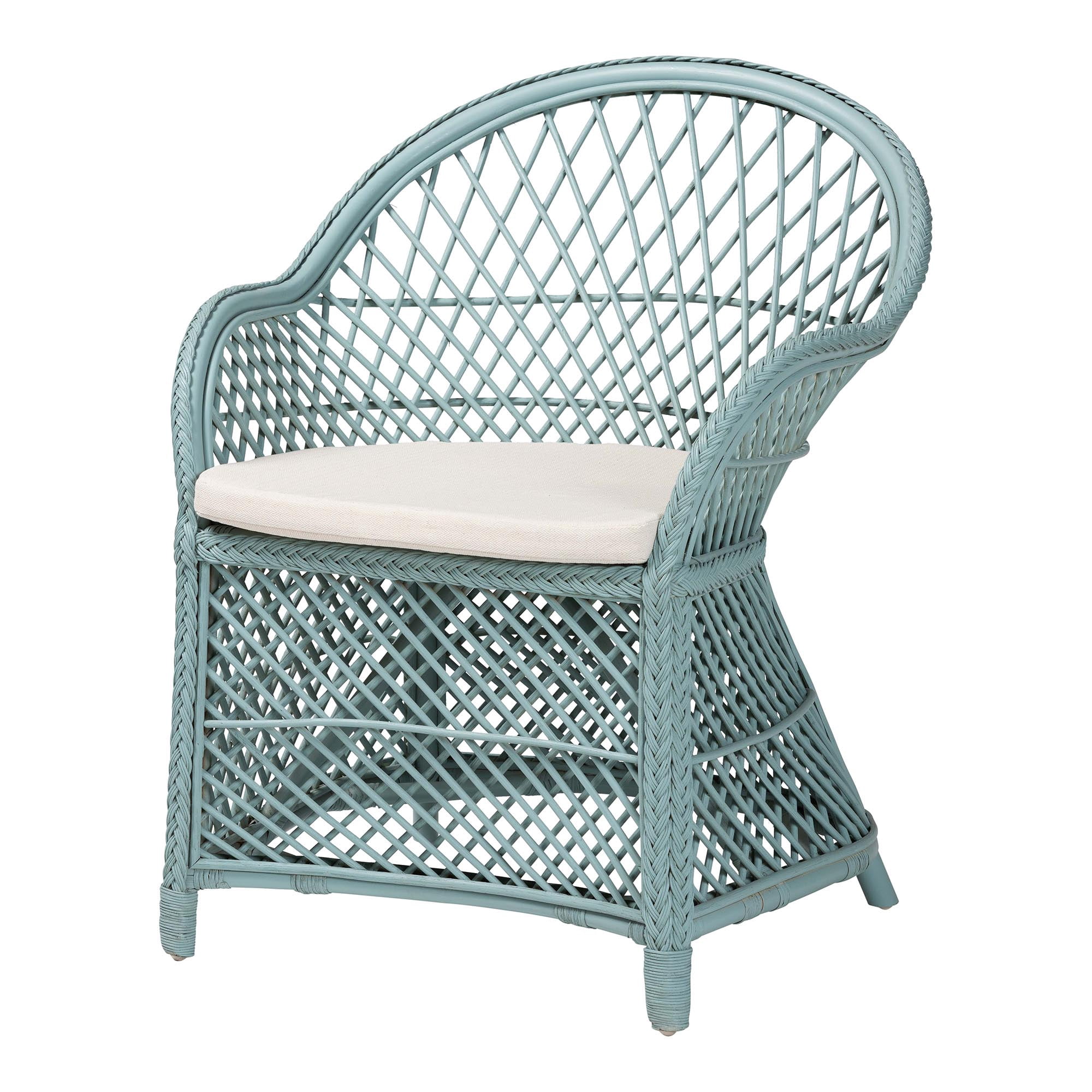 bali & pari Casilda Boho Arm Chair, Pastel Cyan