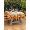 thumbnail image 2 of Outdoor Tablecloth with Umbrella Hole and Zipper, Fall Pumpkins Rectangle Table Cloth 60x120 Inch Waterproof Tablecloth, Thanksgiving Orange Maple Leaf Textured Picnic Table Cover for Patio Camping, 2 of 7
