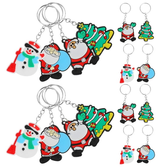 MLINS 30Pcs Christmas Keychain Creative Key Rings Decor Bag Hanging Ornament Car Pendant (Mixed)