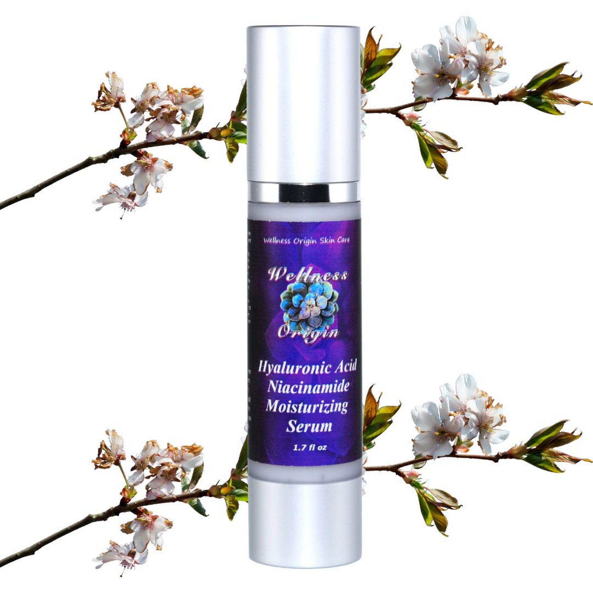 Wellness Origin Hyaluronic Acid & Niacinamide Moisturizing Serum |  Hydrating, Rebuilding Collagen , Anti-Aging, 1.7 oz