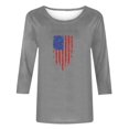 thumbnail image 4 of VEKDONE 3/4 Sleeve Crewneck Tunics Tops for Women July 4th Independence Day Patriotic Blouse American Flag Graphic Tees Casual Lightweight Pullover Top, 4 of 4