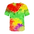 thumbnail image 5 of Yteetum Tie Dye T Shirts for Men Oversized Crew Neck Cotton Short Sleeve Shirts Pullover Top Mens Casual Round Neck Plus Size Loose Fits Comfy Summer Tee Shirt, 5 of 5