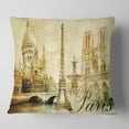 thumbnail image 2 of Designart Old Beautiful Paris - Cityscape Digital Throw Pillow - 16x16, 2 of 5