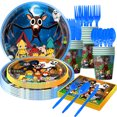 thumbnail image 3 of New Forest Survival 99 Nights Theme Game Birthday Party Decoration Supplies, Including Paper Plates, Cups, Banner Decoration Set, 3 of 6