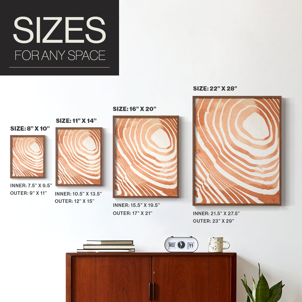 Wood Grain Suminagashi IV Framed Print - Solid Wood in Single Picture Frame Solid Wood 2 Framed Print