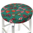 thumbnail image 3 of Kdxio red and green bow tie Stool Covers Round,Stretch Round Bar Stool Covers Washable Bar Stool Cushion Slipcover for 12-15 Inch Chair-12 inch, 3 of 7
