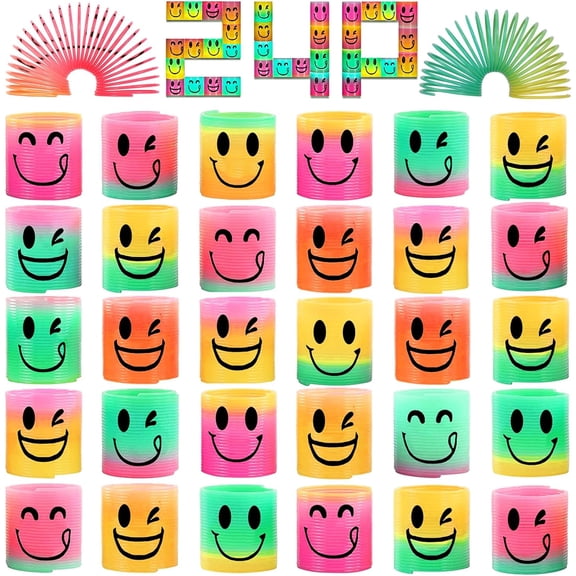 24-Piece Mini Spring Party Favors for Kids Goodie Bags Stuffers Birthday Party Classroom Prizes Small Bulk Toys Gifts 4 Smile Designs