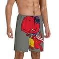 thumbnail image 2 of Naloa Dinosaur Super Hero Cartoon Men's Short Pajama Pants, Lounge Comfort Shorts with Elasticized Waistband and Side Pockets - X-Large, 2 of 9