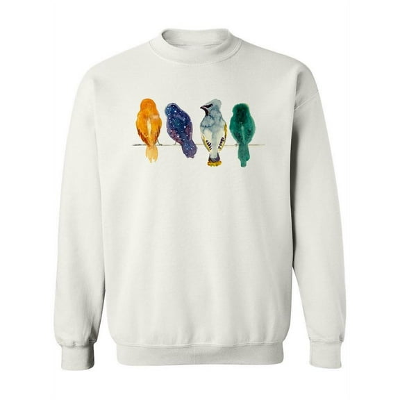 Watercolor Birds Design Sweatshirt Women -Image by Shutterstock, Female 3X-Large