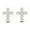 Rose, variant on Cross 925 Sterling Silver 14K Yellow Gold Plated Sparkle White Diamond Stud Earrings Christmas Gift For Women