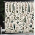 thumbnail image 3 of Ambesonne Neutral Shower Curtain, Botanical Illustration Art, 69"Wx84"L, Pale Reseda Green Coconut, 3 of 4