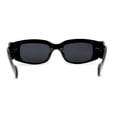 thumbnail image 4 of Womens 90s Retro Mod Rectangle Thick Arm Plastic Sunglasses All Black, 4 of 4