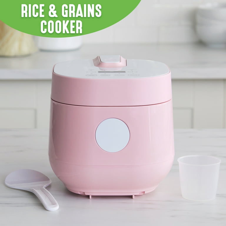 GreenLife Healthy Ceramic Nonstick Go Grains, 4-cup Rice and Grains Cooker,  Pink