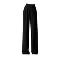 thumbnail image 2 of Dyfzdhu High Waisted Cover Belly Look Thin Loose Casual High Waisted Large Size Straight Loose Casual Suit Pants Black, 2 of 5
