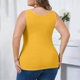 thumbnail image 5 of Smupbvky Womens Plus Size Tank Tops Casual U Neck Sleeveless Vest Slim Fit Summer Trendy Basic T Shirt (XL, Yellow), 5 of 7