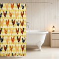 thumbnail image 3 of Erosebridal Rooster Shower Curtain 72Wx84L for Boys Girls, Yellow Gingham Waterproof Bathroom Shower Curtain, 3 of 5