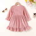 thumbnail image 5 of Younger Tree Kids Toddler Dress Baby Girls Fall Dresses Ruffle Long Sleeve Bowknot Casual Winter Dress for 18-24 Months, 5 of 7