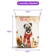 thumbnail image 5 of Happy Thanksgiving Pug with Turkey Pumpkins Autumn Vibes Foldable Laundry Basket Dog Lover Gifts Organizer Storage with Handles - 12018, 5 of 5